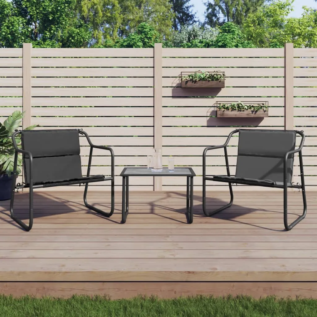 vidaXL Set Salotto da Giardino 3 pz con Cuscini in Acciaio Antracite