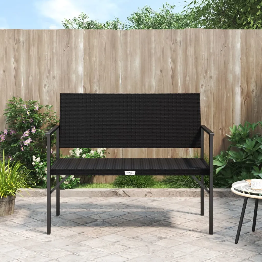 vidaXL Panca da Giardino a 2 Posti in Polyrattan Nero