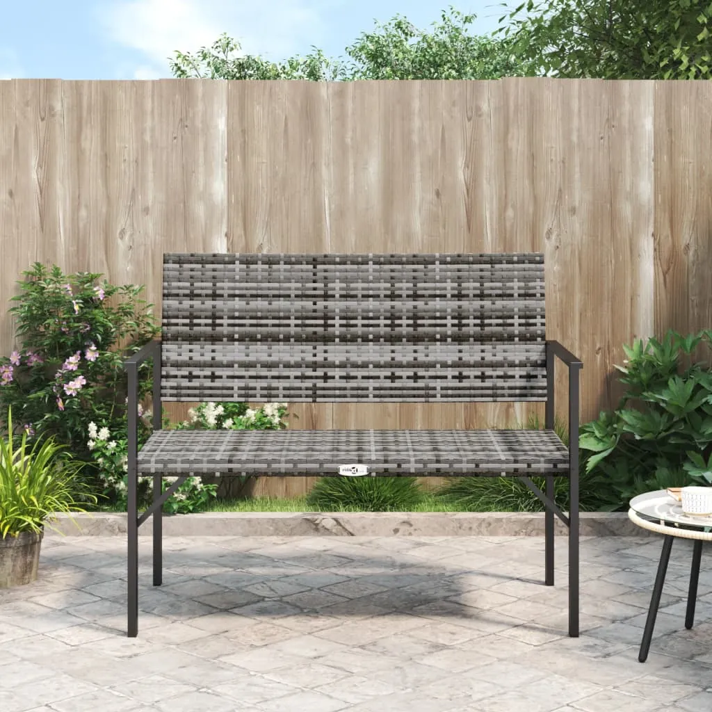 vidaXL Panca da Giardino a 2 Posti in Polyrattan Grigio