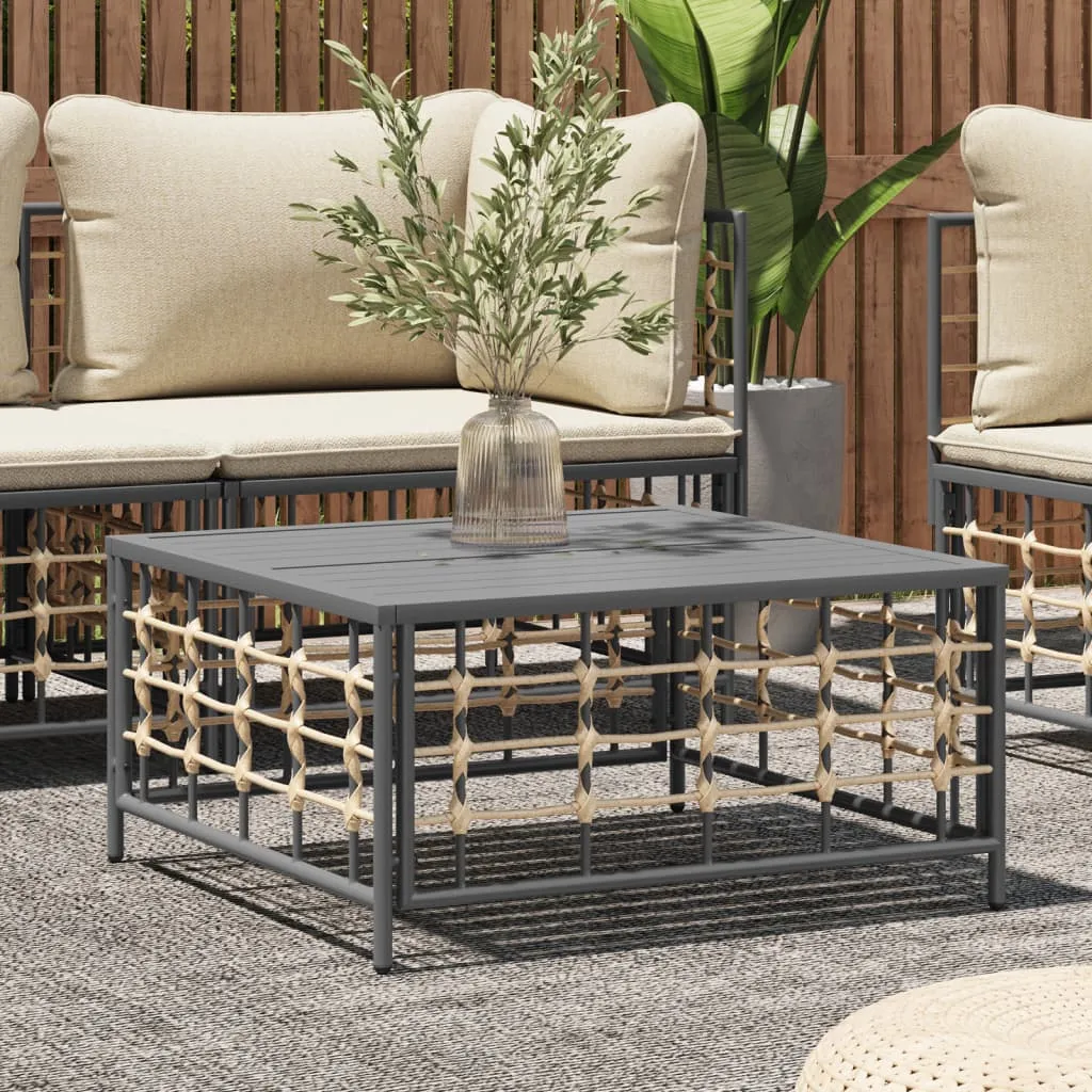 vidaXL Tavolo da Giardino Antracite 70x70x34 cm in Polyrattan