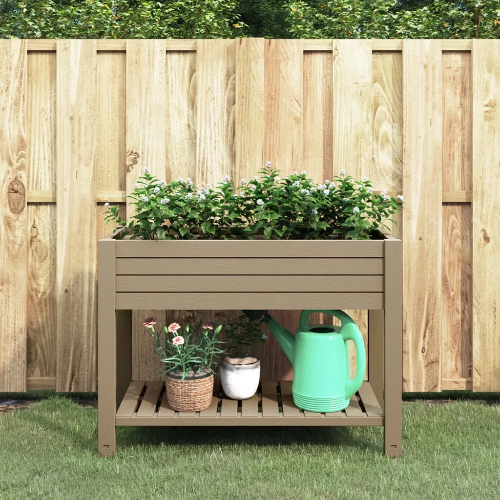 vidaXL Fioriera da Giardino Marrone Chiaro 110x45x79 cm Polipropilene