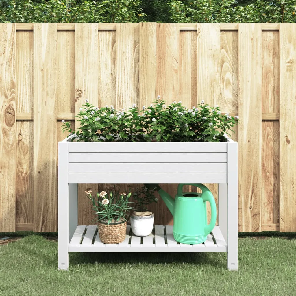 vidaXL Fioriera Rialzata da Giardino Bianca 110x45x79 cm Polipropilene