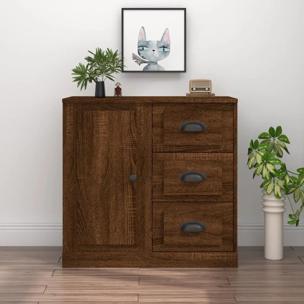 vidaXL Credenza Rovere Marrone 70x35,5x67,5 cm in Legno Multistrato