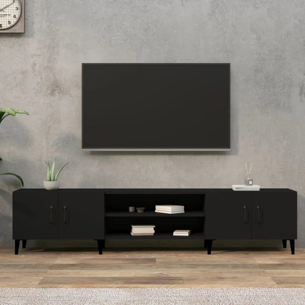 vidaXL Mobile Porta TV Nero 180x31,5x40 cm in Legno Multistrato