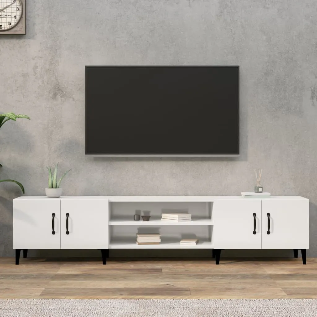 vidaXL Mobile Porta TV Bianco Lucido 180x31,5x40 cm Legno Multistrato