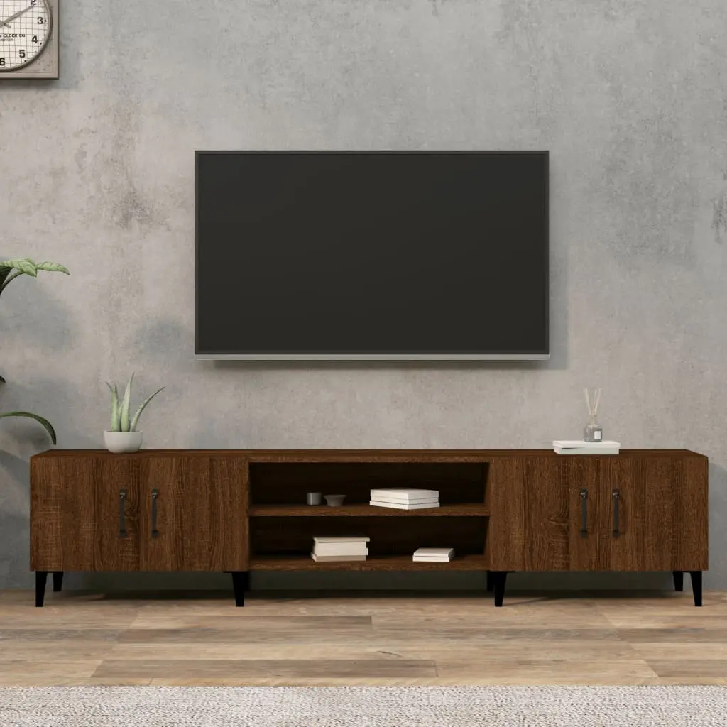 Mobile TV Rovere Marrone 180x31,5x40 cm in Legno Multistrato