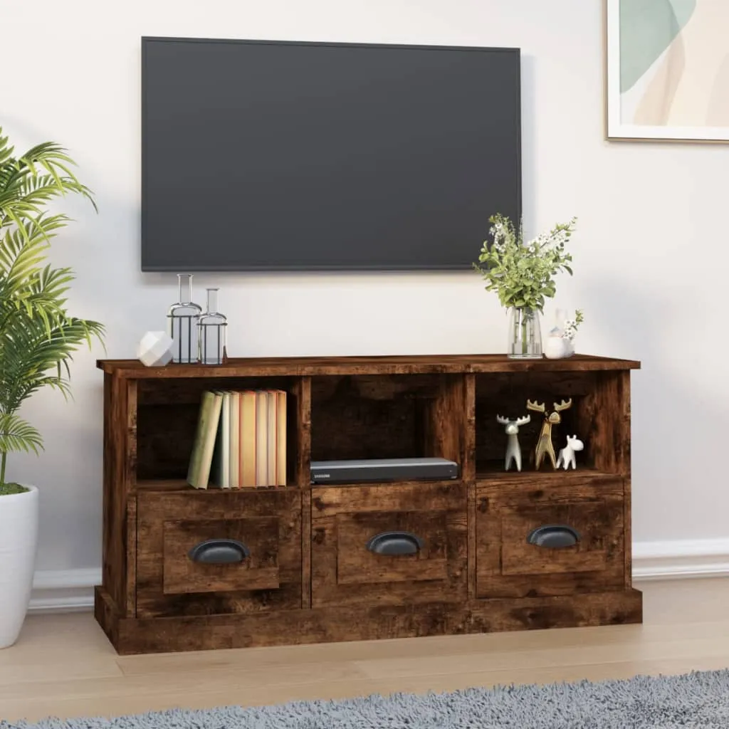 vidaXL Mobile TV Rovere Fumo 100x35x50 cm in Legno Multistrato