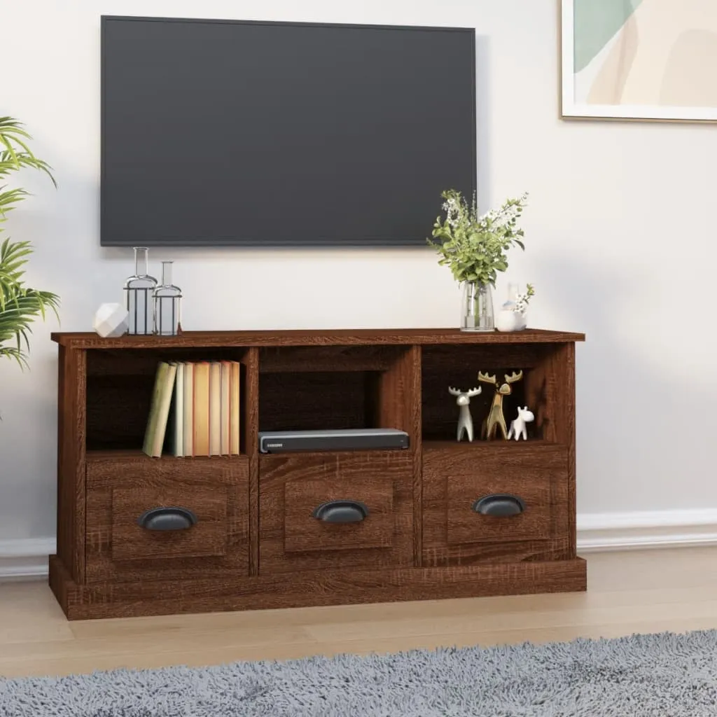 vidaXL Mobile Porta TV Rovere Marrone 100x35x50 cm Legno Multistrato