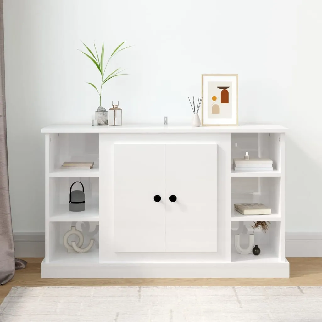 vidaXL Credenza Bianco Lucido 100x35,5x60 cm in Legno Multistrato