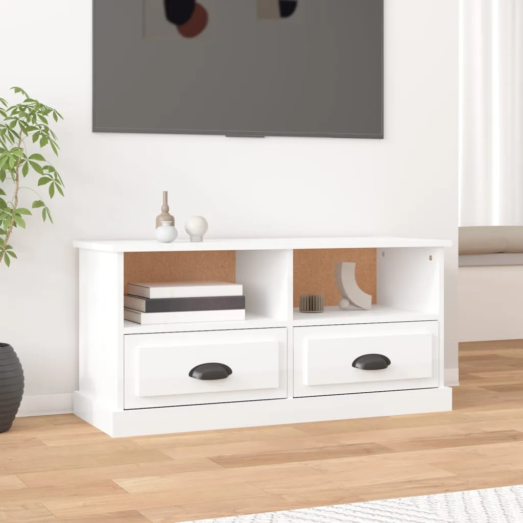 vidaXL Mobile Porta TV Bianco Lucido 93x35,5x45 cm Legno Multistrato