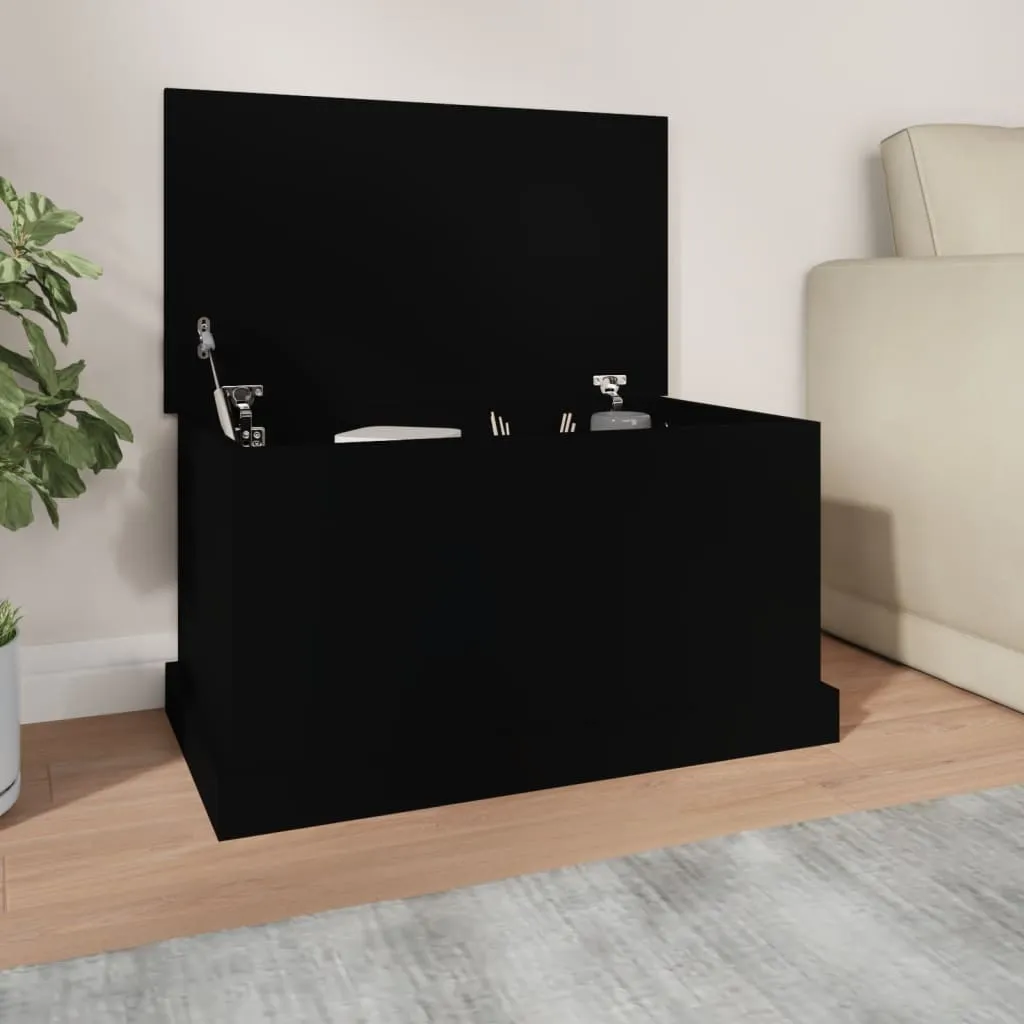 vidaXL Contenitore Portaoggetti Nero 70x40x38 cm Legno Multistrato