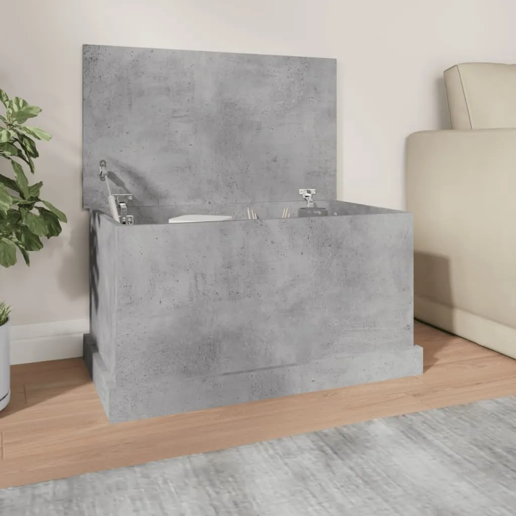 vidaXL Contenitore Grigio Cemento 70x40x38 cm in Legno Multistrato