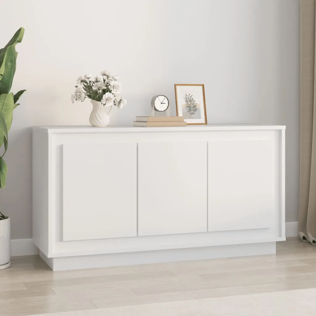 vidaXL Credenza Bianca 102x35x55 cm in Legno Multistrato