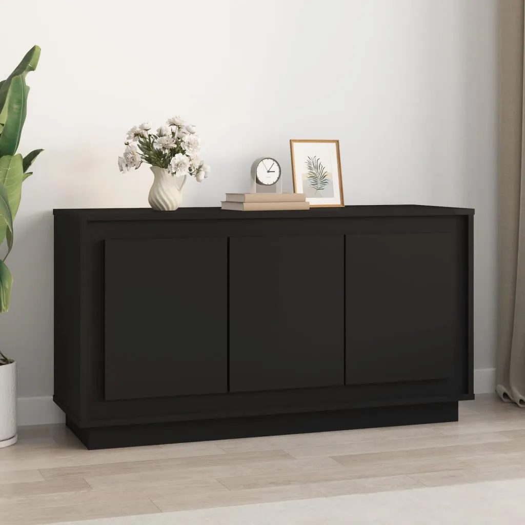 vidaXL Credenza Nera 102x35x55 cm in Legno Multistrato