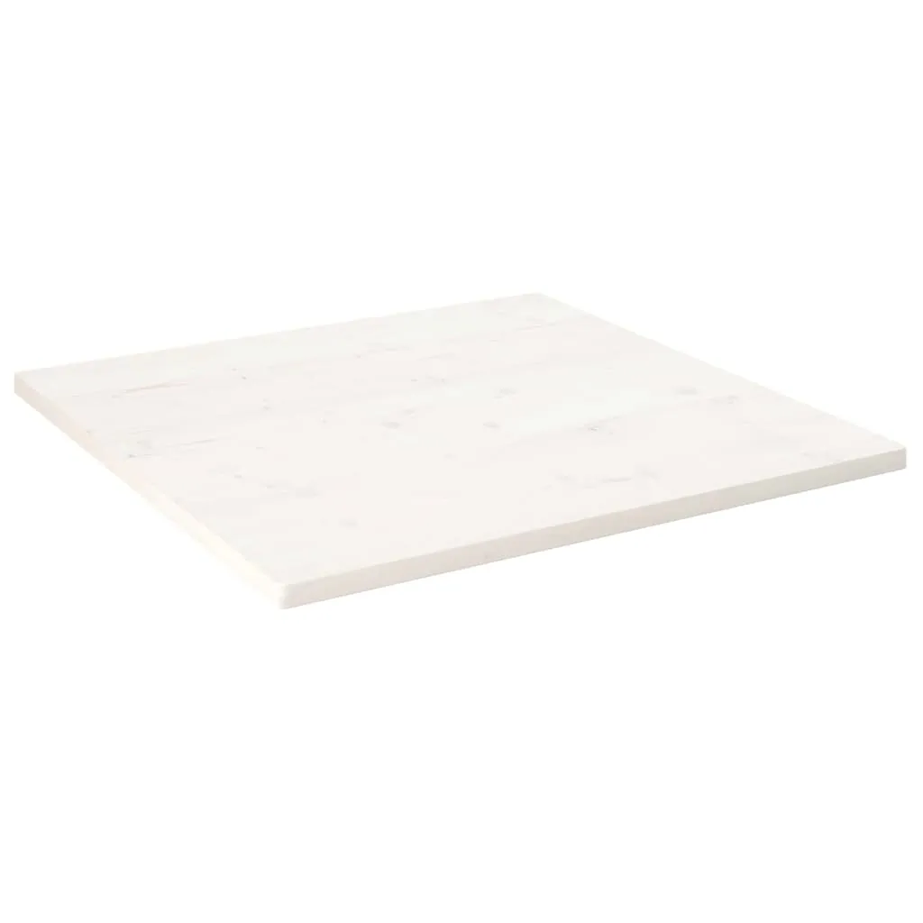 vidaXL Piano Tavolo Bianco 80x80x2,5cm Legno Massello di Pino Quadrato