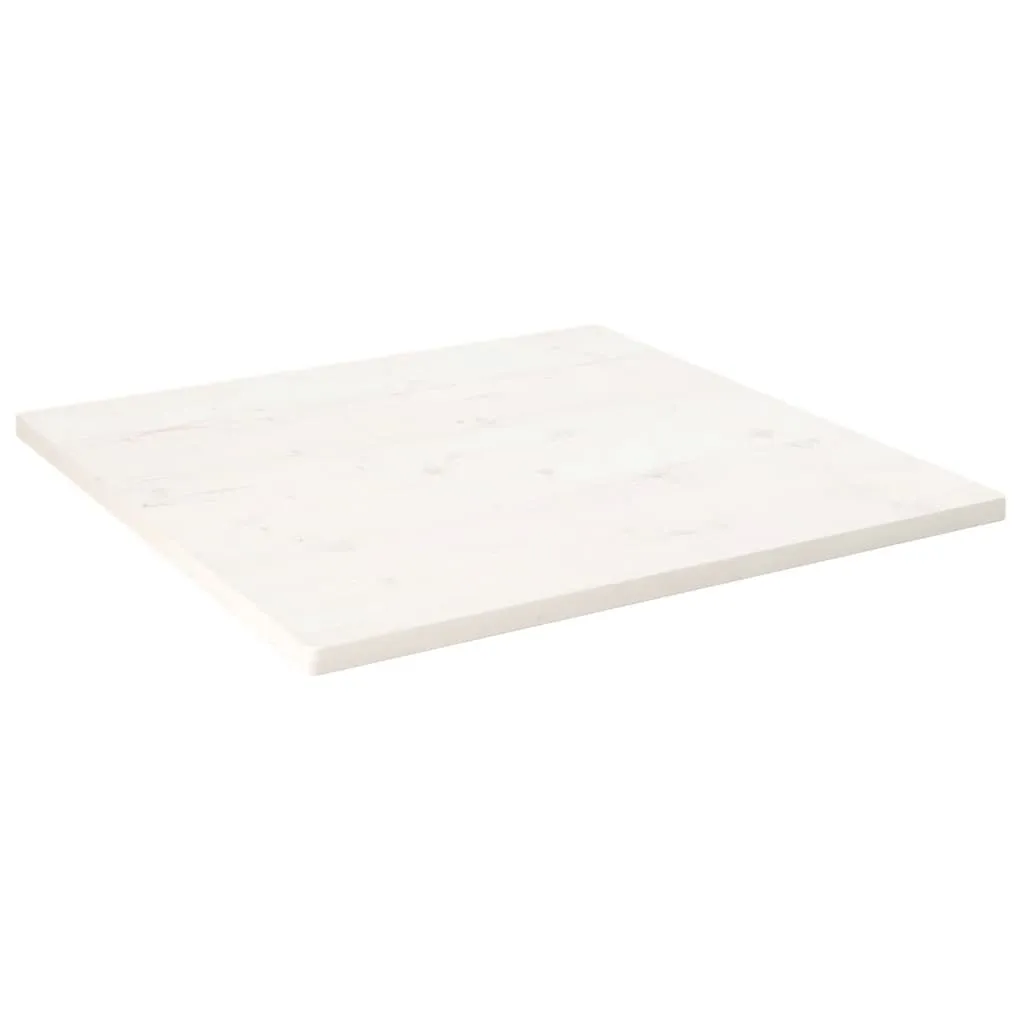 vidaXL Piano Tavolo Bianco 90x90x2,5cm Legno Massello di Pino Quadrato