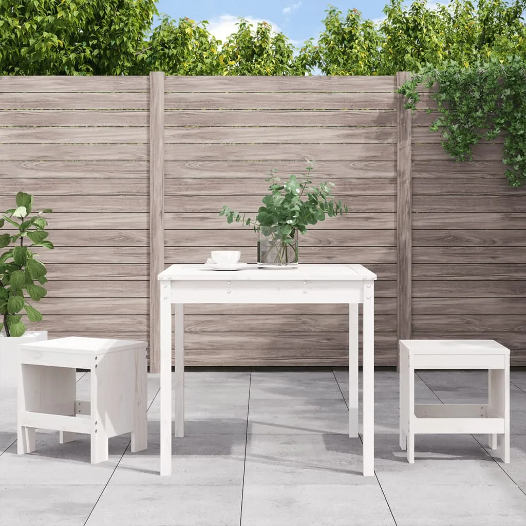 vidaXL Set da Bistrot da Giardino 3pz Bianco in Legno Massello di Pino