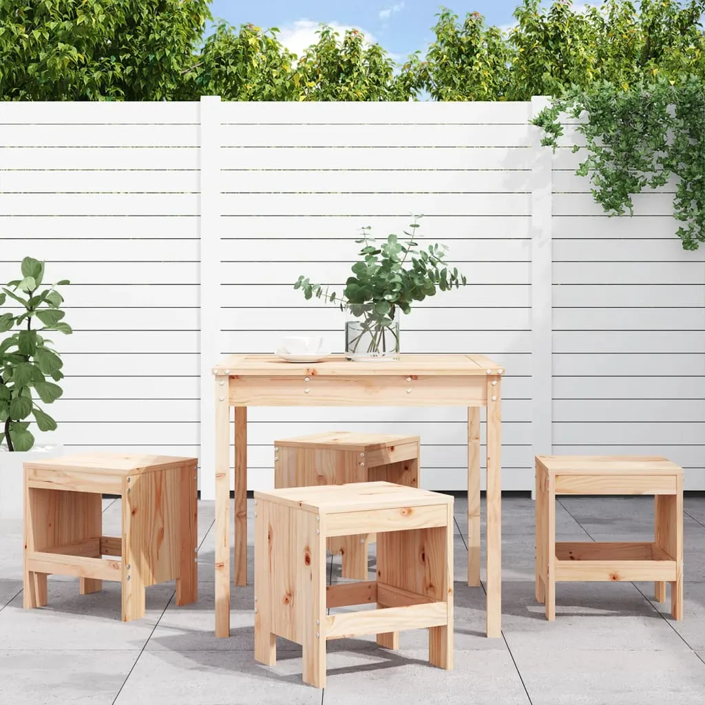 vidaXL Set da Pranzo per Giardino 5 pz in Legno Massello di Pino