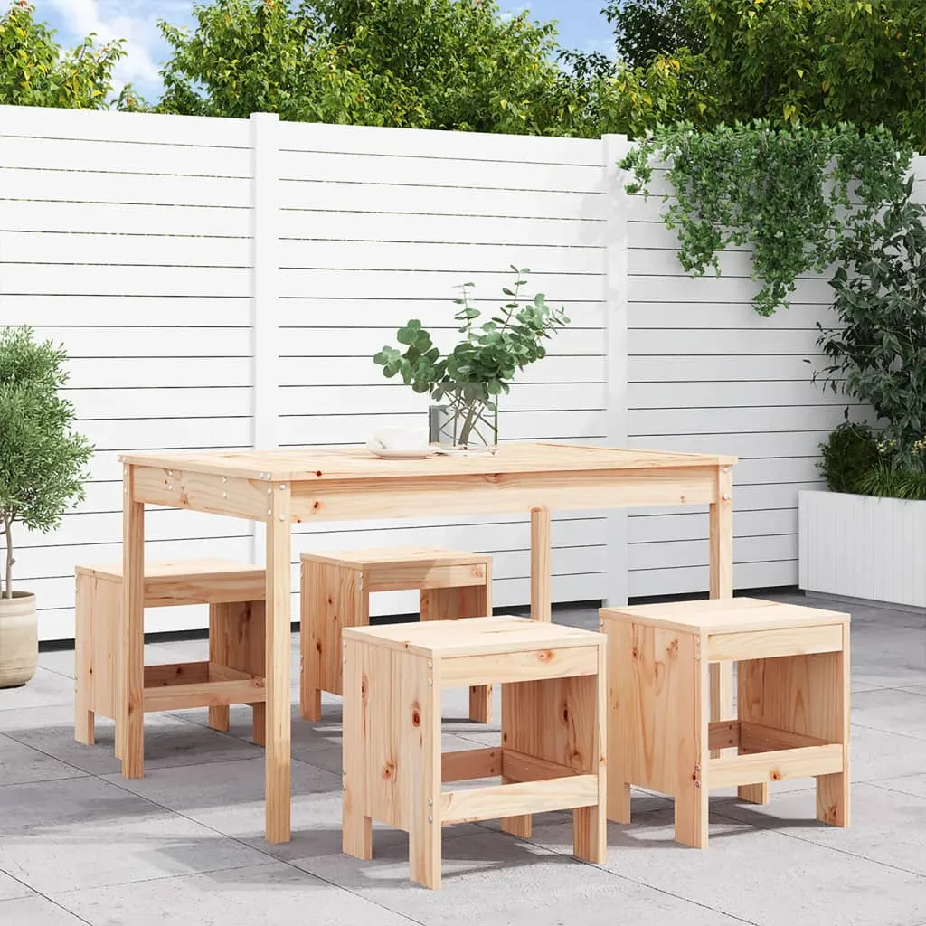 vidaXL Set da Pranzo per Giardino 5 pz in Legno Massello di Pino