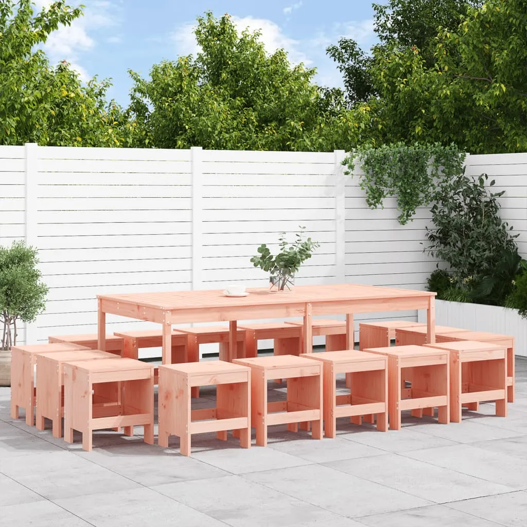 vidaXL Set da Pranzo per Giardino 17 pz in Legno Massello di Douglas