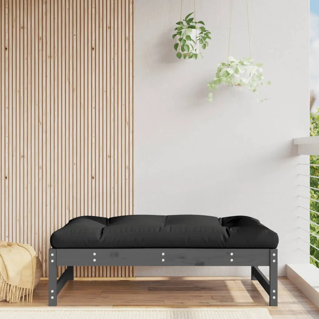 vidaXL Poggiapiedi da Giardino 120x80 cm Legno Massello di Pino Grigio