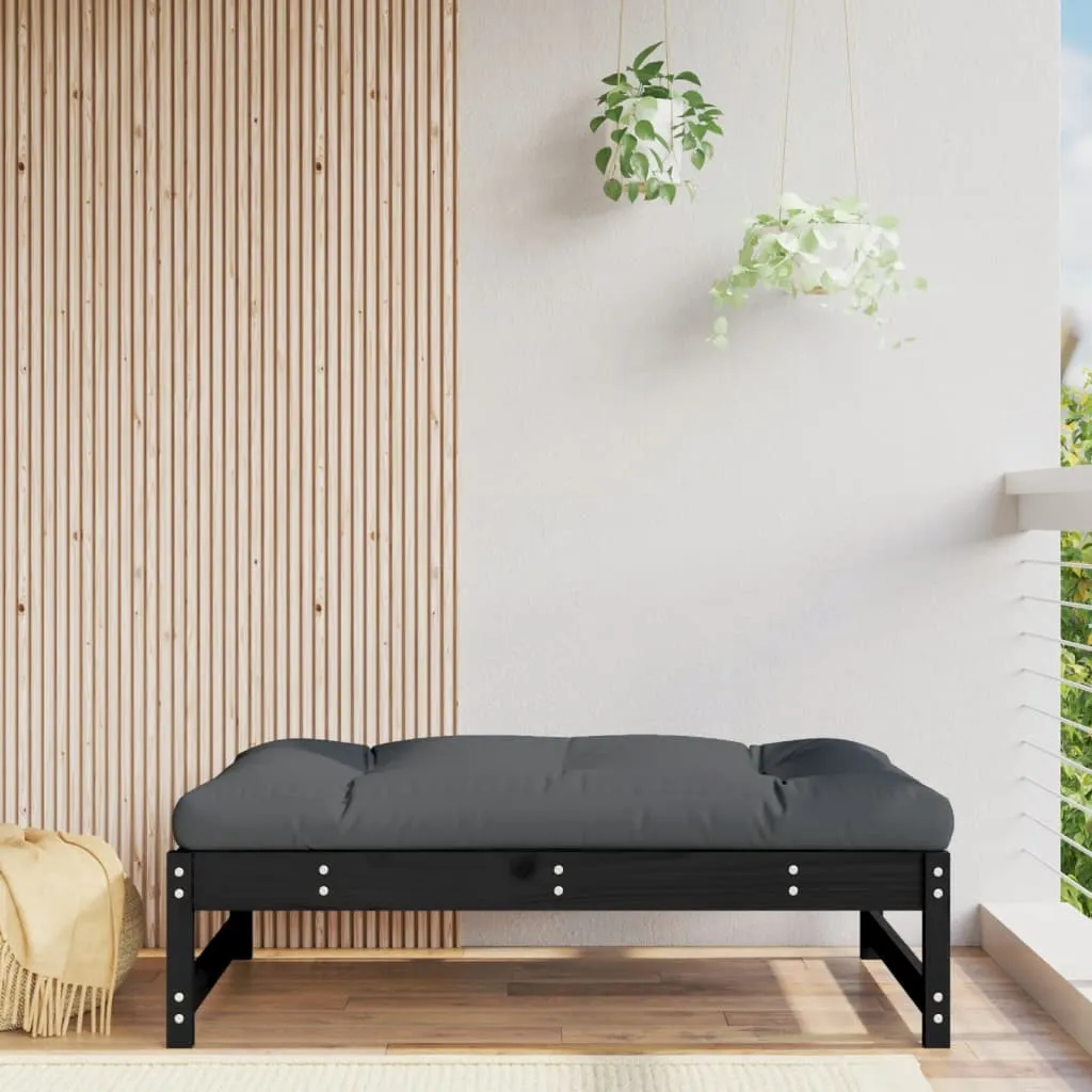 vidaXL Poggiapiedi da Giardino 120x80 cm Legno Massello di Pino Nero