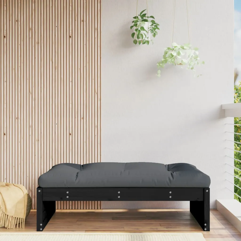 vidaXL Poggiapiedi da Giardino 120x80 cm Legno Massello di Pino Nero