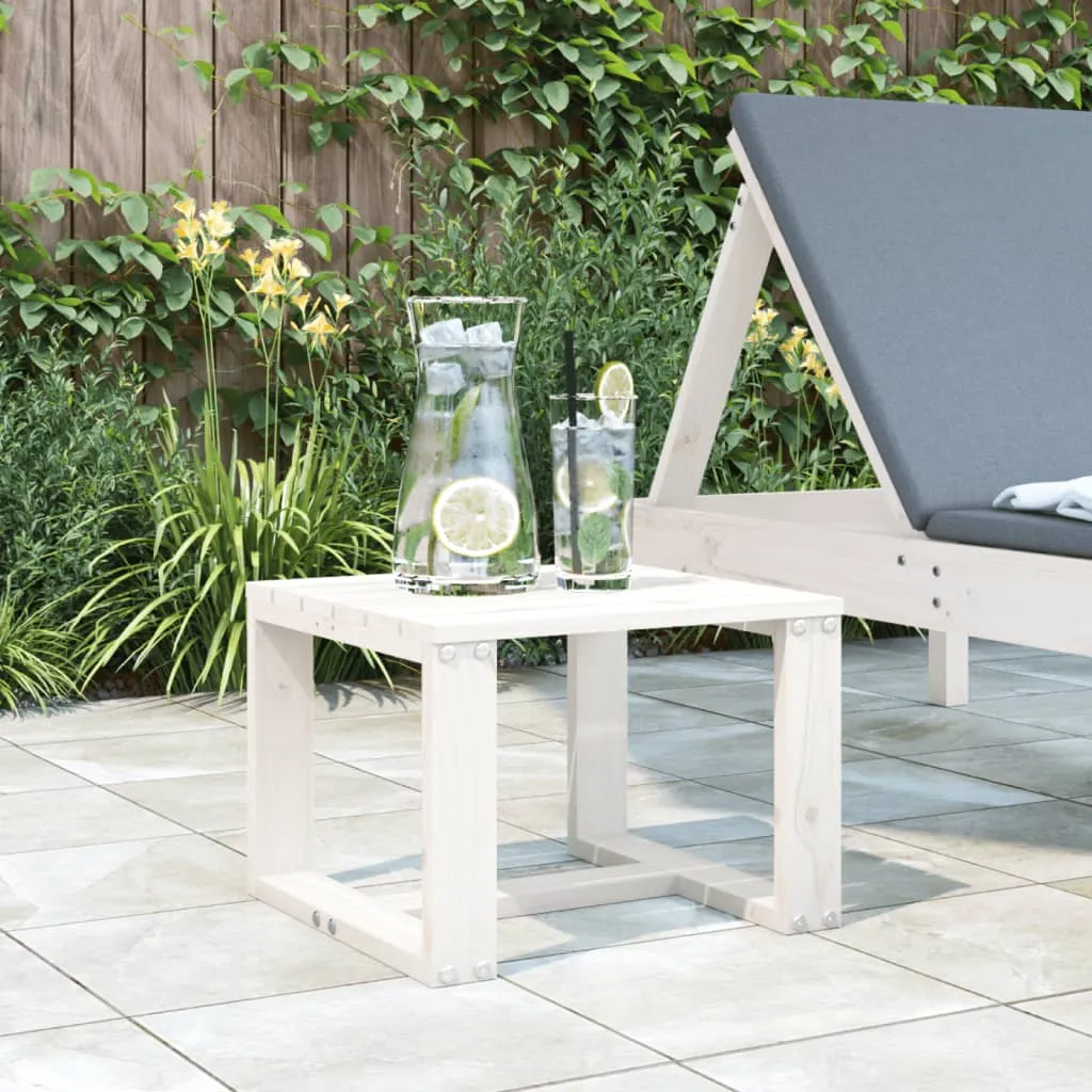 vidaXL Tavolino da Giardino Bianco 40x38x28,5 cm Legno Massello Pino