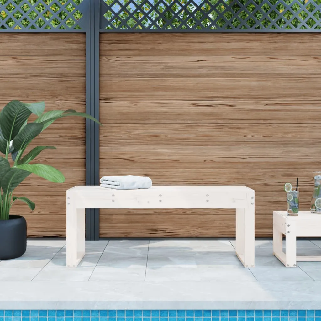 vidaXL Panca da Giardino Bianca 110x38x45 cm Legno Massello di Pino