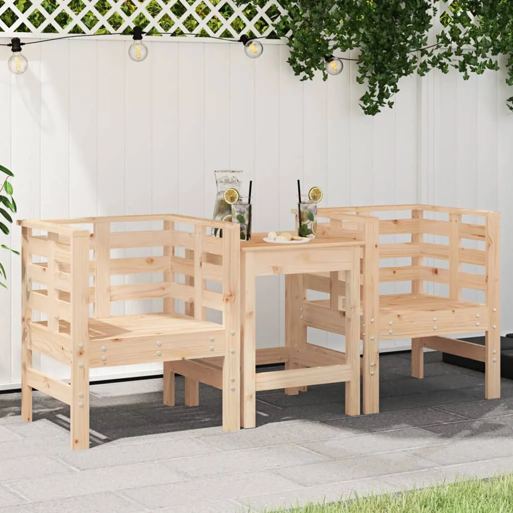 vidaXL Sedie da Giardino 2pz 61,5x53x71 cm in Legno Massello di Pino