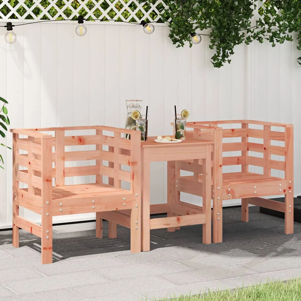 vidaXL Sedie da Giardino 2pz 61,5x53x71 cm Legno Massello di Douglas