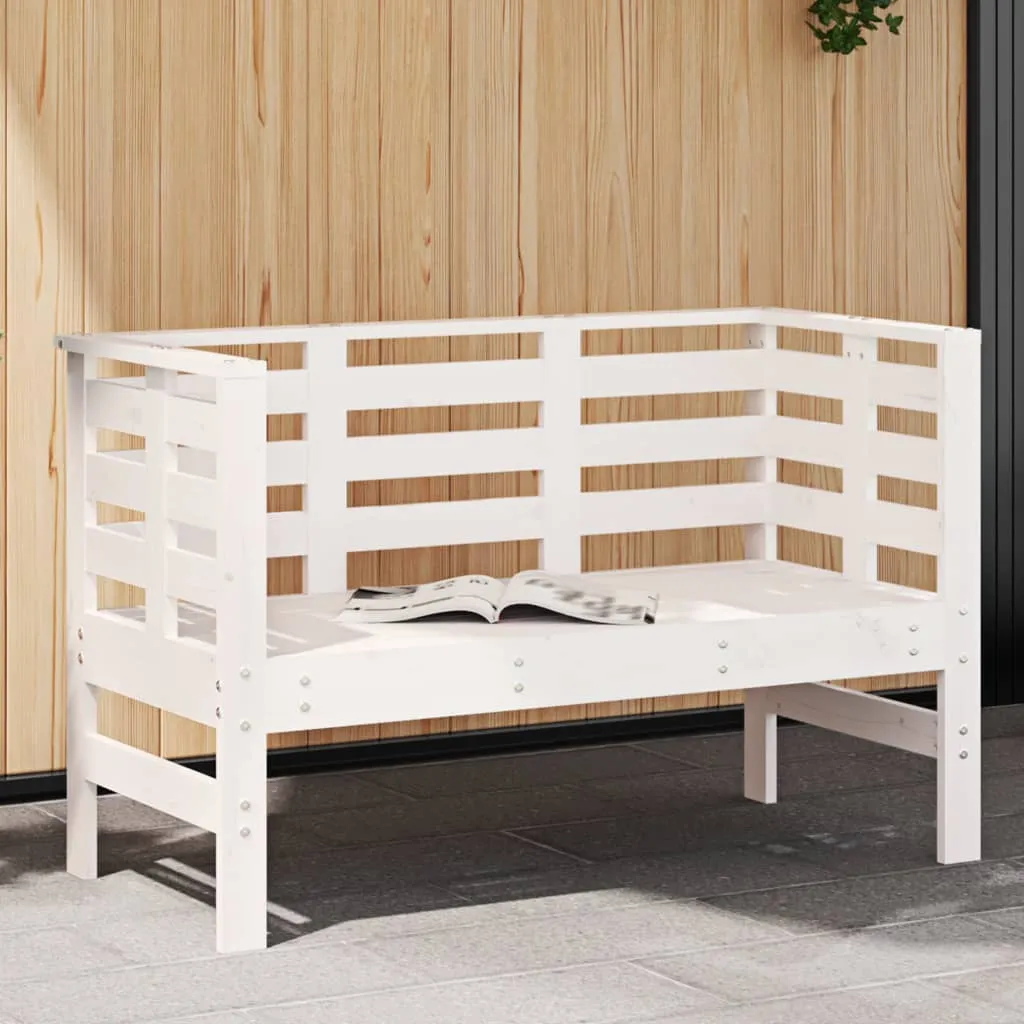 vidaXL Panca da Giardino Bianca 111,5x53x71 cm Legno Massello di Pino