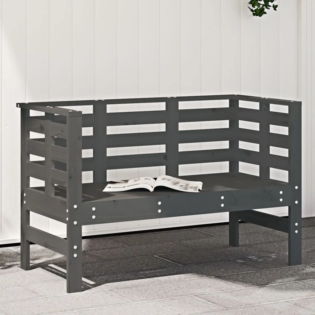 vidaXL Panca da Giardino Grigia 111,5x53x71 cm Legno Massello di Pino