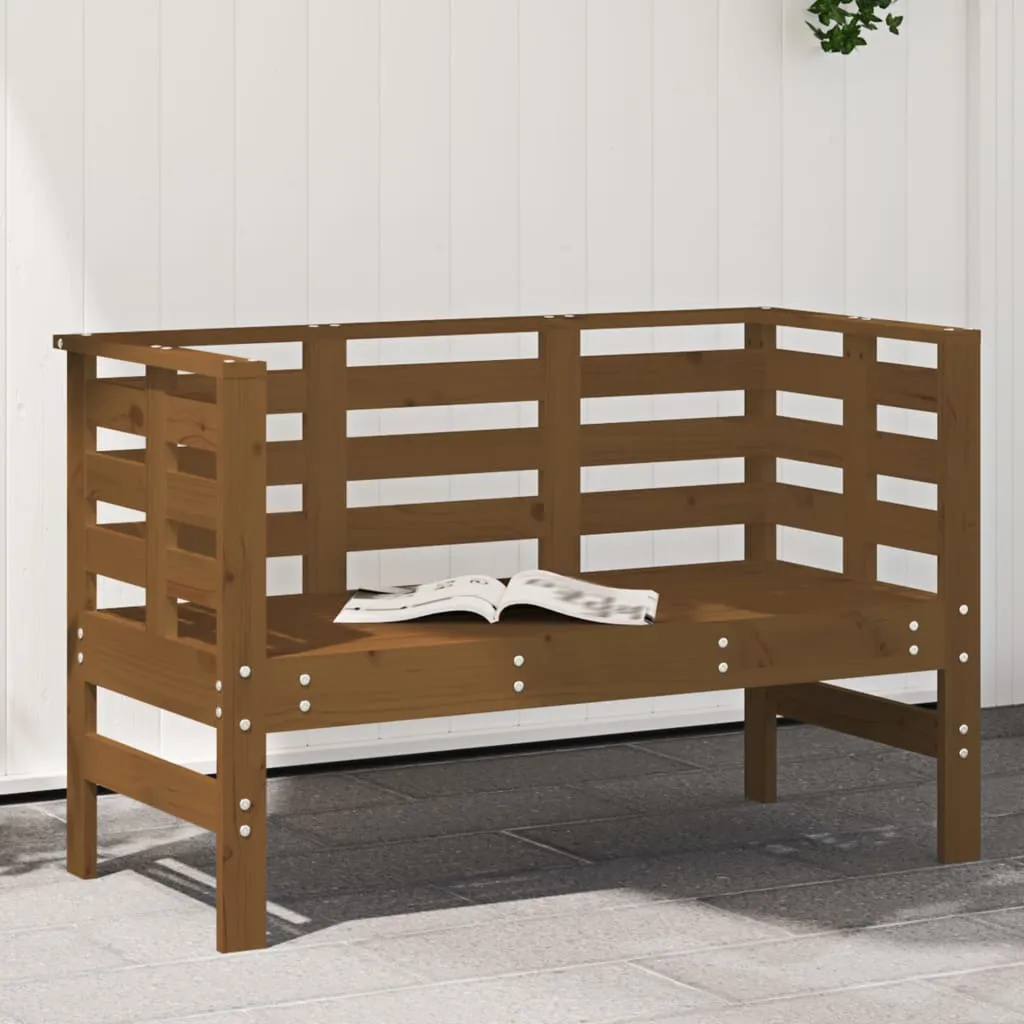 vidaXL Panca da Giardino Miele 111,5x53x71 cm Legno Massello di Pino