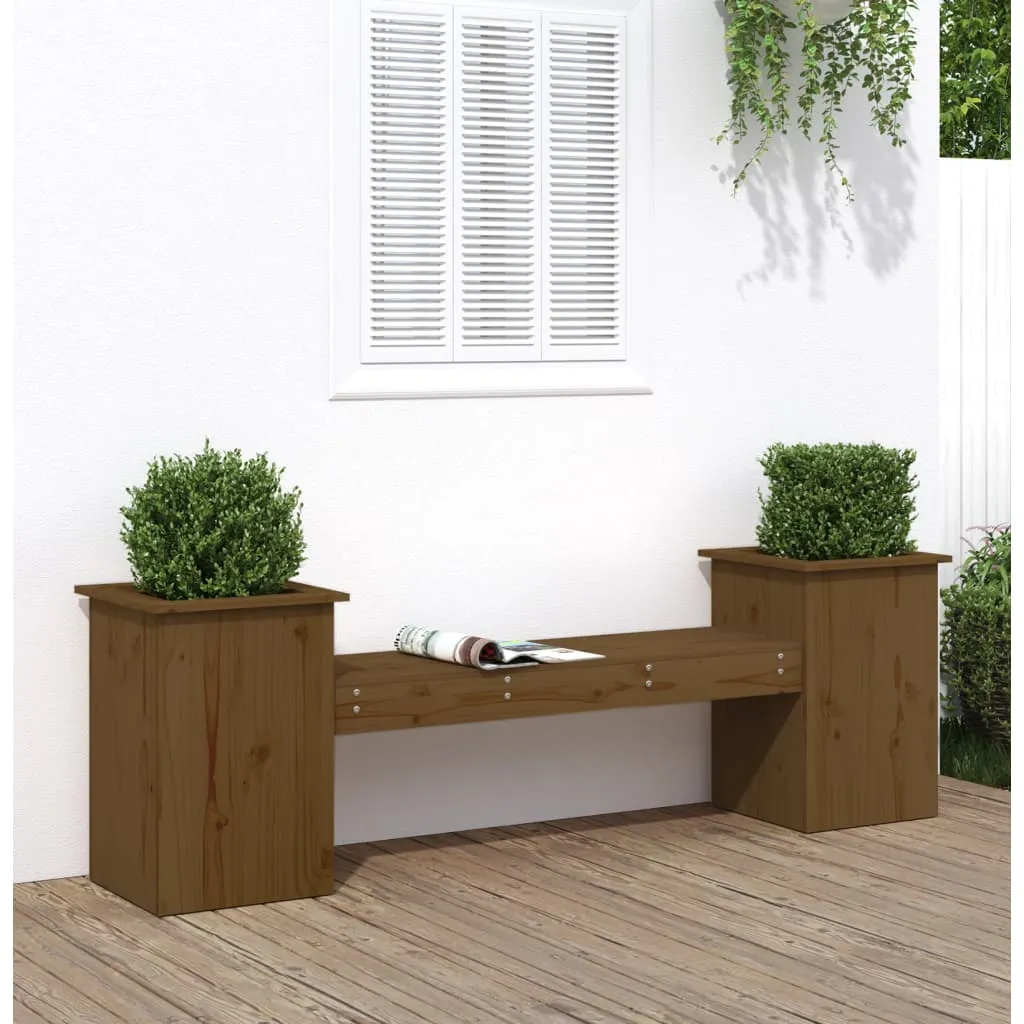 vidaXL Panchina Fioriera Miele 184,5x39,5x56,5 cm Legno Massello Pino