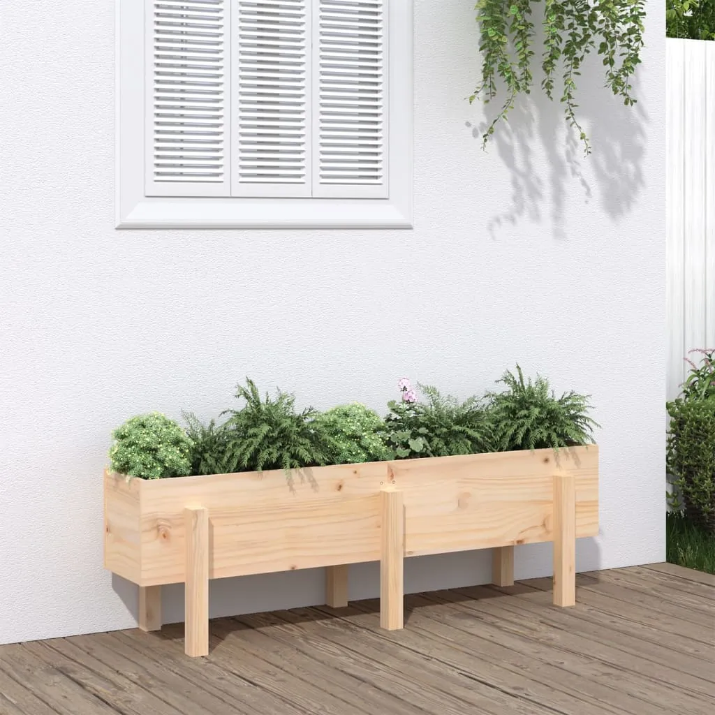 vidaXL Fioriera Rialzata da Giardino 121x30x38 cm Legno Massello Pino