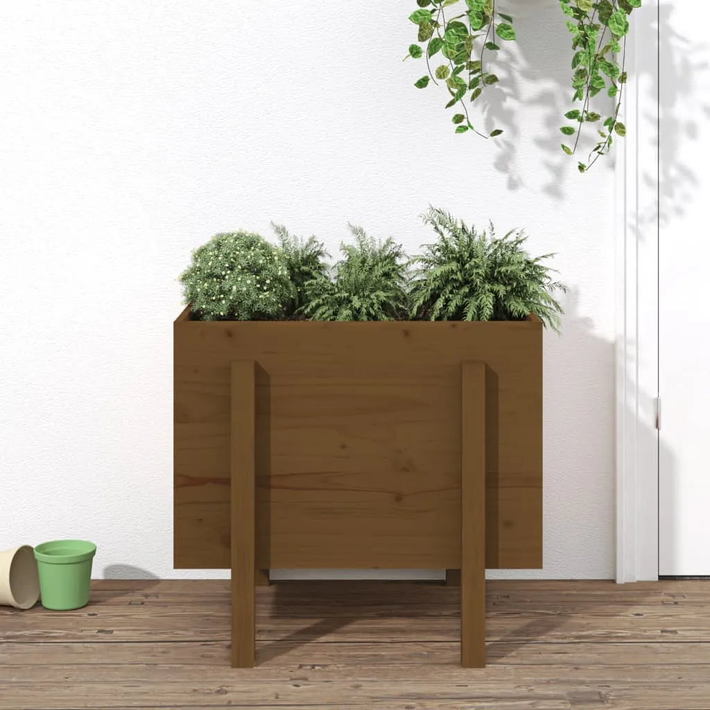 vidaXL Fioriera da Giardino Miele 62x50x57 cm Legno Massello di Pino