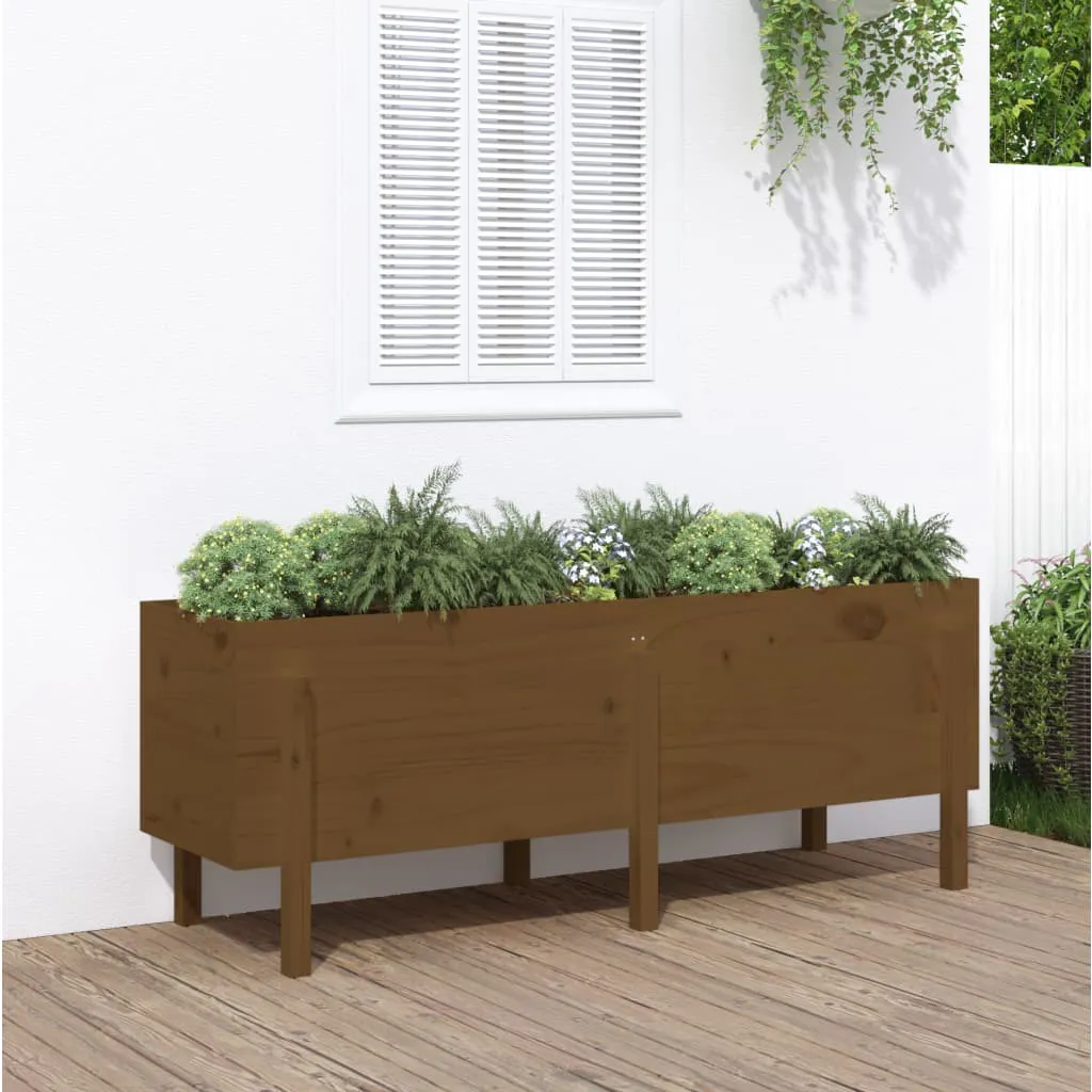 vidaXL Fioriera Rialzata da Giardino Miele 160x50x57 cm Massello Pino