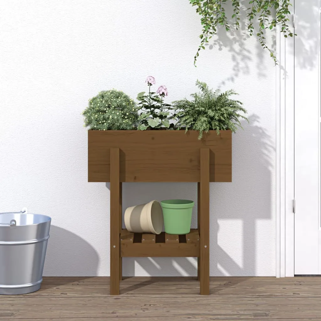 vidaXL Fioriera da Giardino Miele 62x50x69 cm Legno Massello di Pino