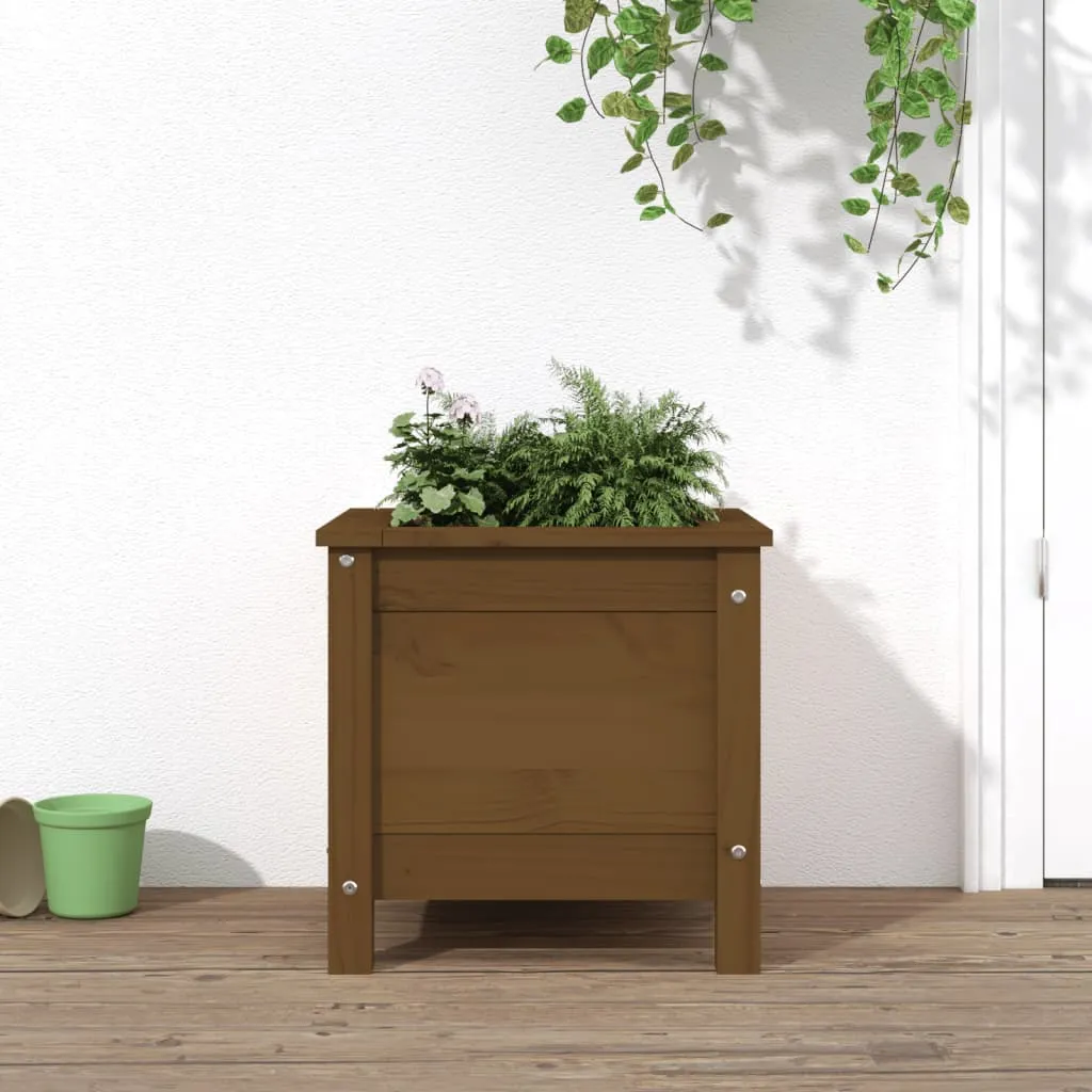 vidaXL Fioriera da Giardino Miele 40x40x39 cm Legno Massello di Pino