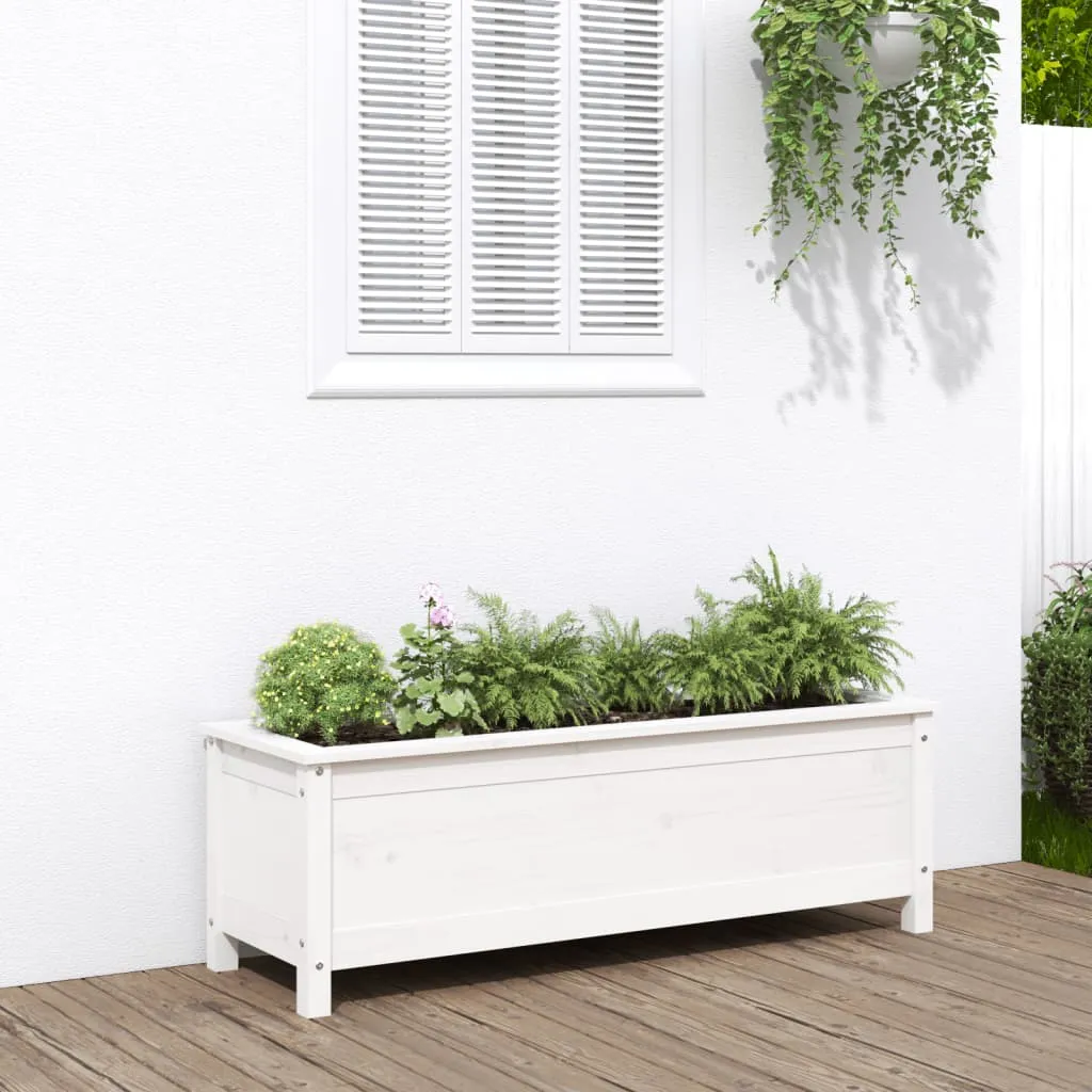 vidaXL Fioriera Rialzata Giardino Bianca 119,5x40x39 cm Massello Pino