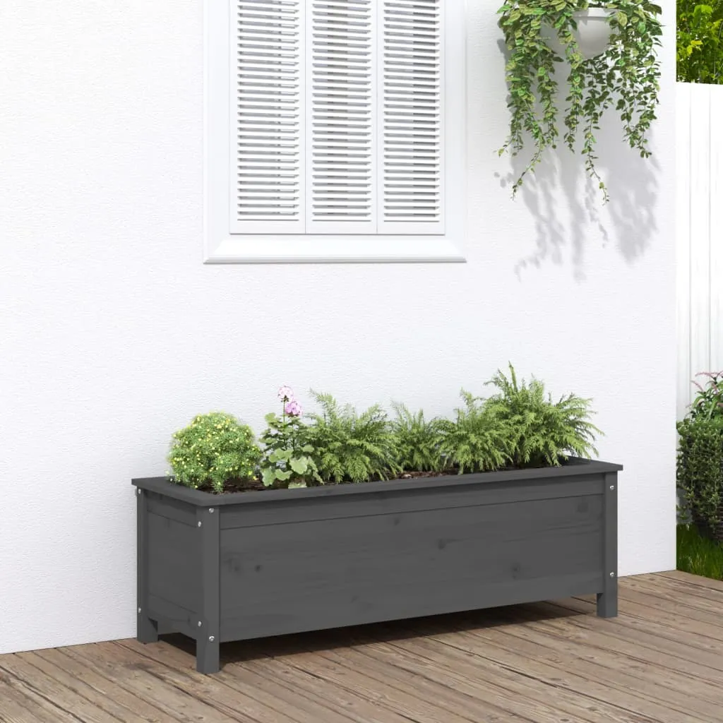 vidaXL Fioriera Rialzata Giardino Grigia 119,5x40x39 cm Massello Pino