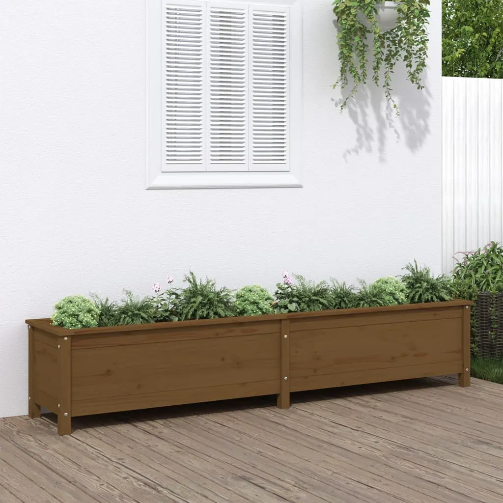 vidaXL Fioriera Rialzata da Giardino Miele 199,5x40x39cm Massello Pino