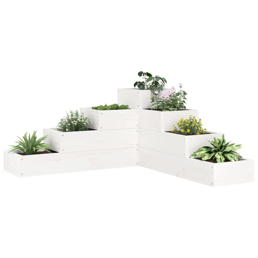 vidaXL Fioriera Giardino 4 Ripiani Bianca 80,5x79x36cm Massello Pino