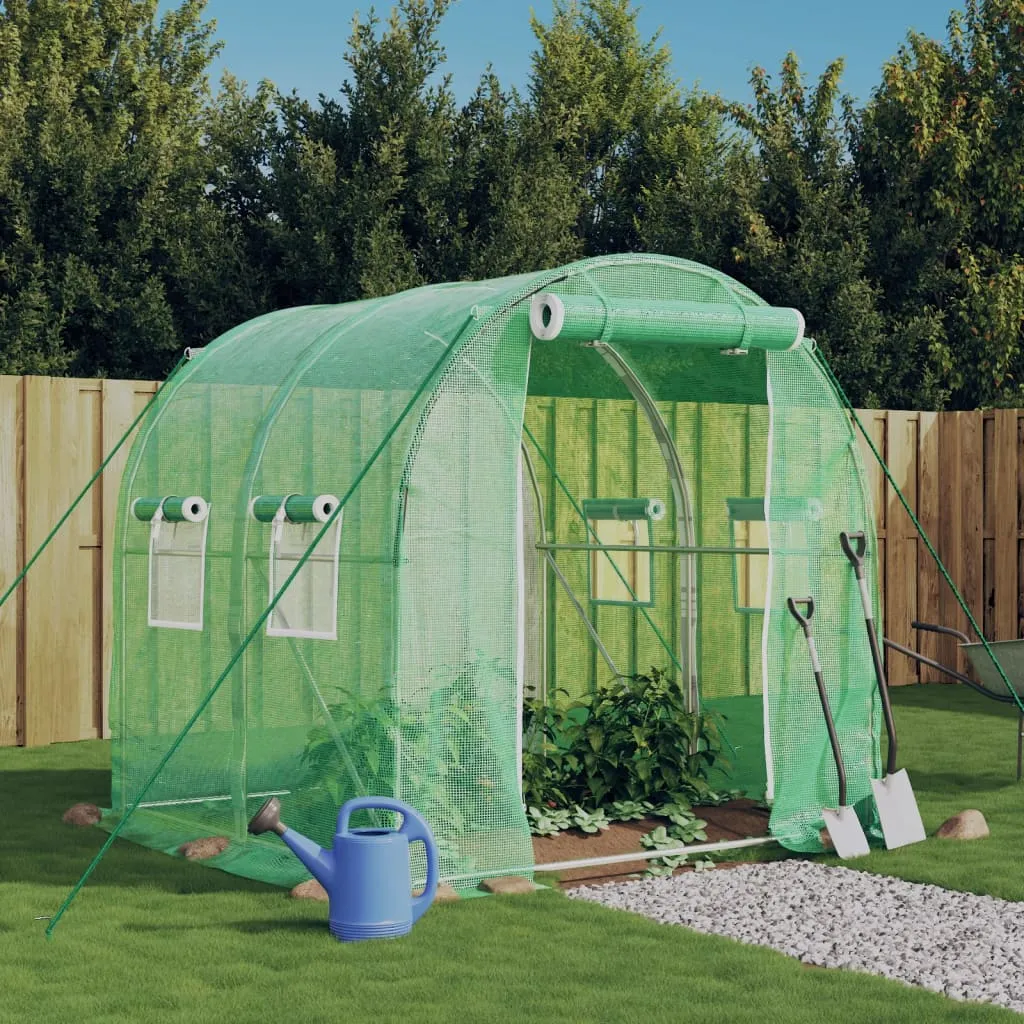 vidaXL Serra con Telaio in Acciaio Verde 4 m² 2x2x2 m