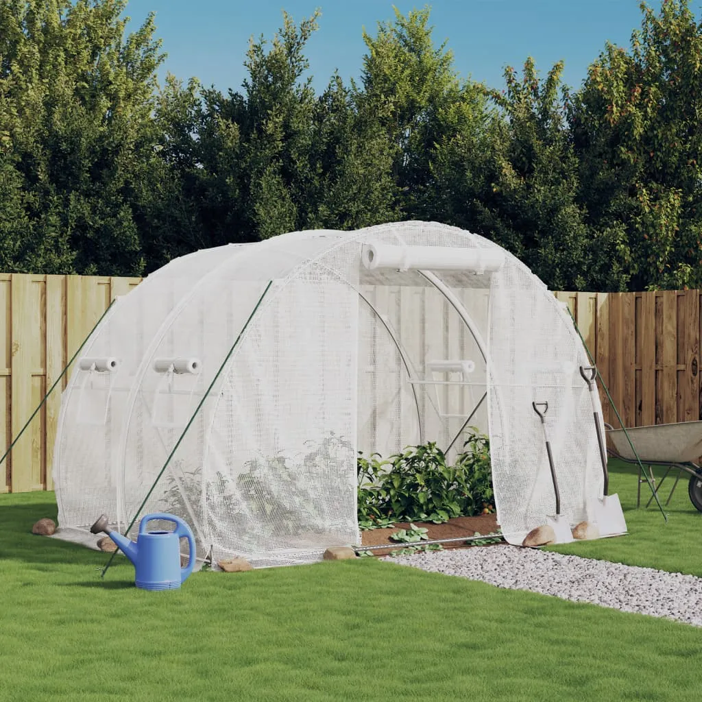 vidaXL Serra con Telaio in Acciaio Bianco 6 m² 3x2x2 m