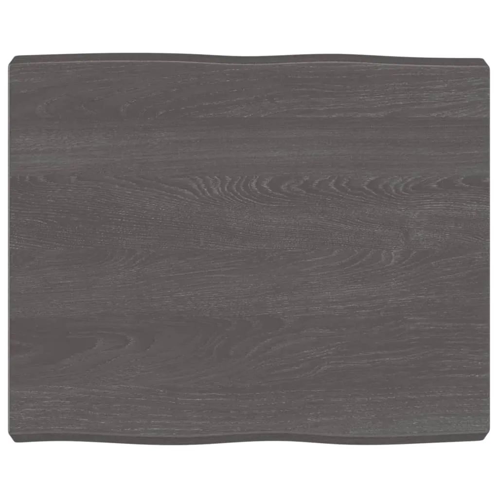 vidaXL Piano Tavolo Grigio Scuro 60x50x6 cm in Rovere Non Trattato