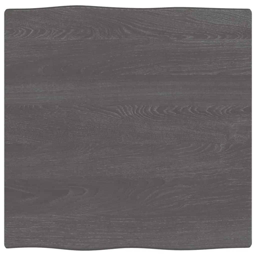 vidaXL Piano Tavolo Grigio Scuro 60x60x2 cm in Rovere Non Trattato