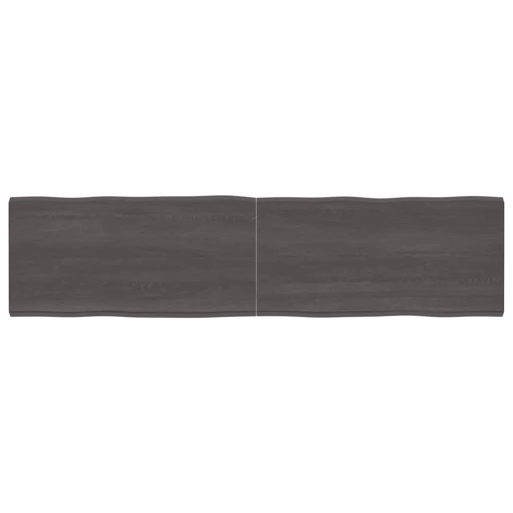 vidaXL Piano Tavolo Grigio Scuro 200x50x4 cm in Rovere Non Trattato