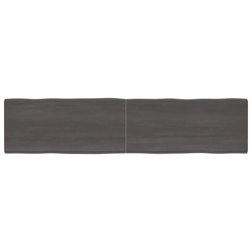 vidaXL Piano Tavolo Grigio Scuro 220x50x6 cm in Rovere Non Trattato